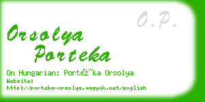 orsolya porteka business card